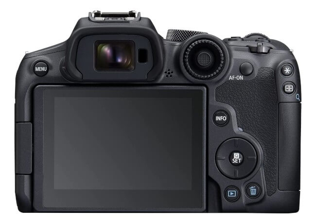 Cámara sin espejo Canon EOS R7 -pantalla y visor