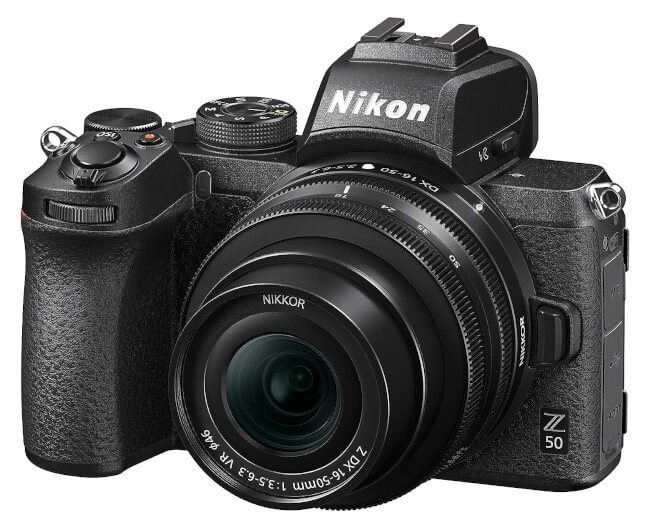Cámara sin espejo Nikon Z50 - vista frontal