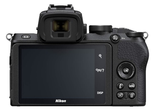 Cámara sin espejo Nikon Z50 - Vista posterior: pantalla y botonera principal